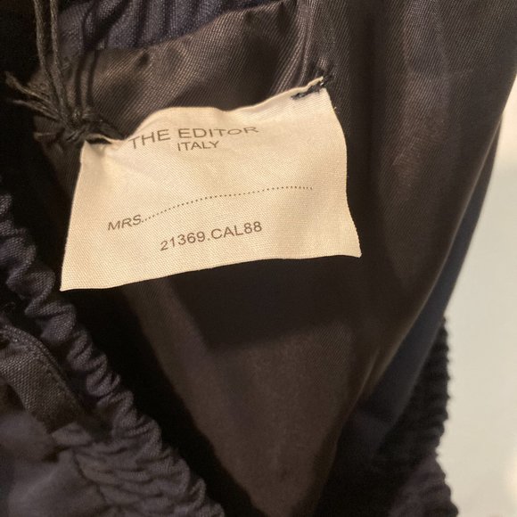 The Editor women's size 42 IT midnight navy elastic waist light silky wool skirt - Picture 7 of 8